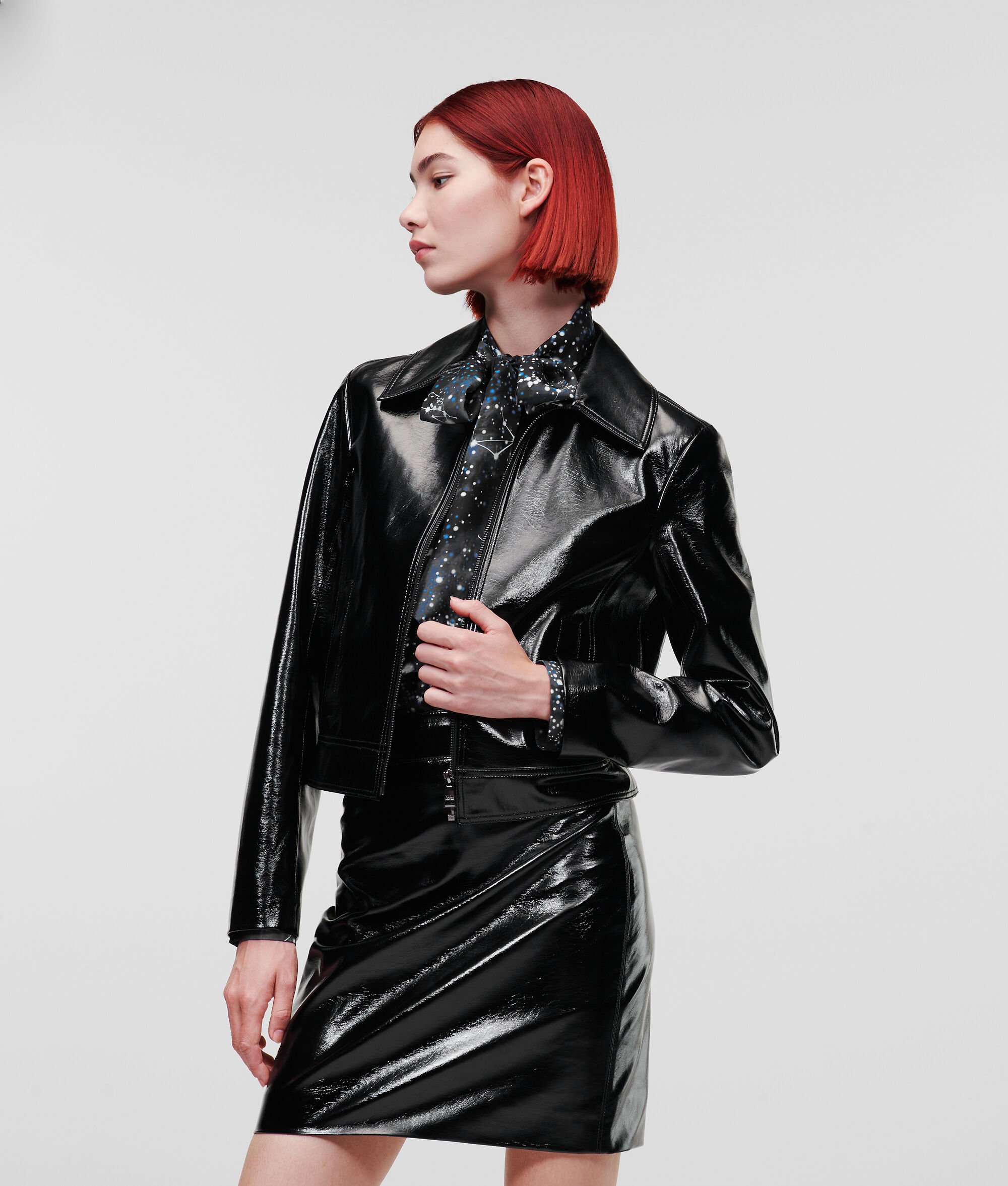 (image for) Smooth FAUX PATENT LEATHER JACKET